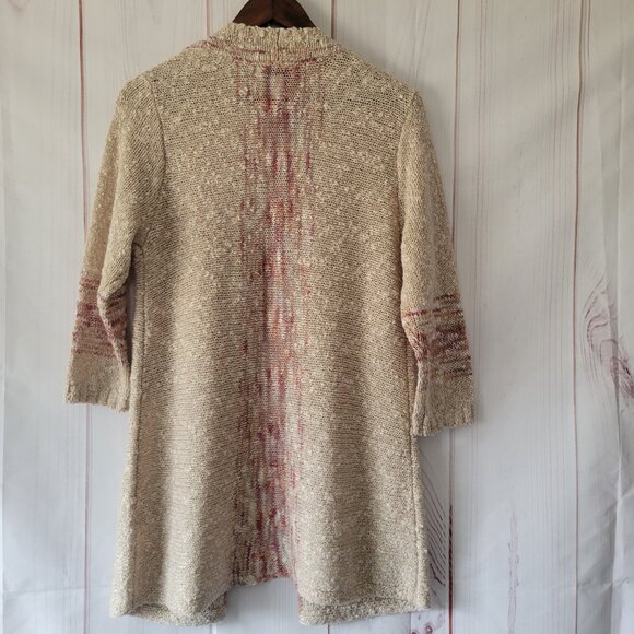 Christopher & Banks Textured Knit Open Front Women’s M Cardigan, ¾ Length Sleeve - Picture 6 of 10